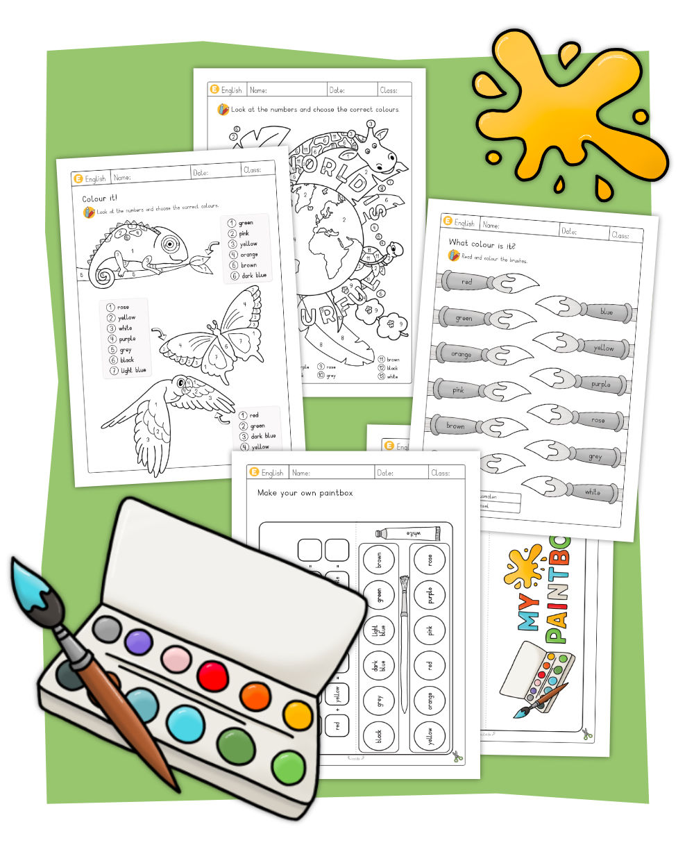 Materialpaket Colours – Farben Englisch Grundschule