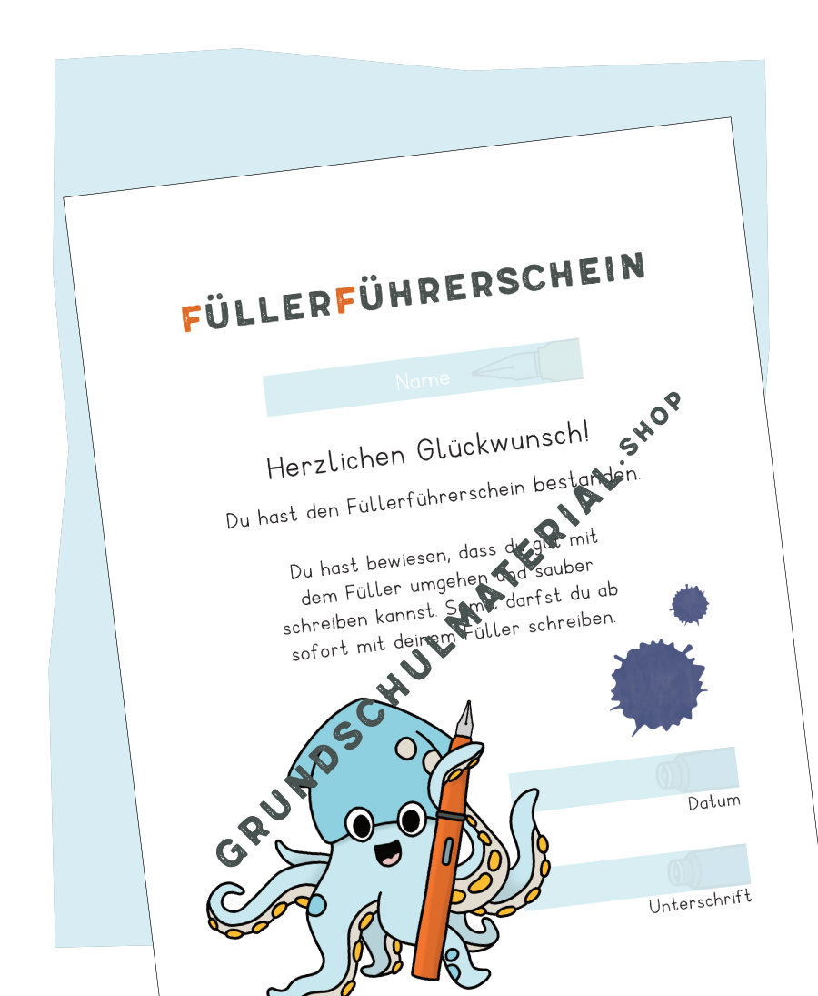 Füllerpass Grundschule - Zertifikat zum Füllerführerschein