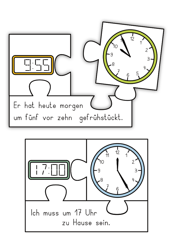 Uhrzeiten-Puzzle